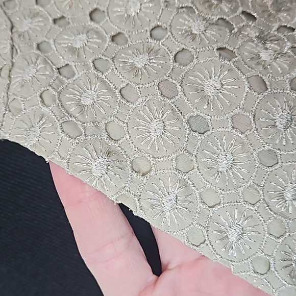 Michael Kors Neutral Shimmer Gold Eyelet Dress Sz 10 - Picture 4 of 11